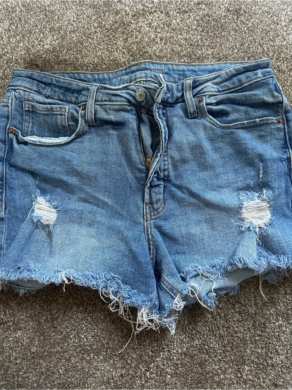 Old Navy Blue Distressed Denim Cutoff Shorts